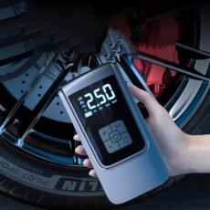 Nešiojamas, įkraunamas padangų priputimo kompresorius su spaudimo matuokliu ir LED ekranu (150 PSI, patogus, patikimas ir tvirtas)