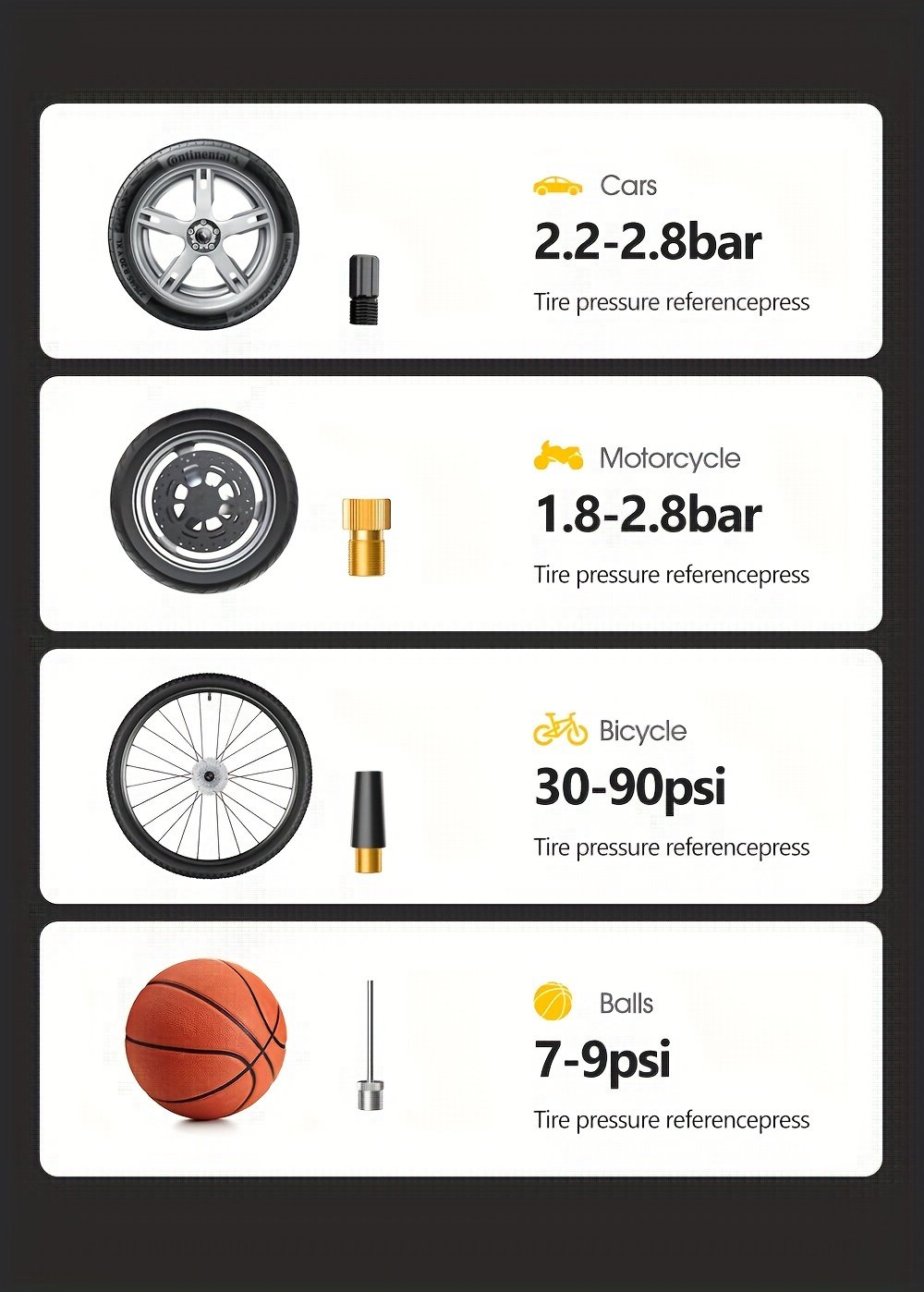 Carsun skaitmeninis padangų pripūtimas Nešiojamas automobilio oro kompresorius Pumpos Oro pompa automobiliams Motociklams Dviračiams DC 12 Volt LED šviesa, be baterijos, ≤36V veikimo įtampos, be energijos taupymo klasifikacijos