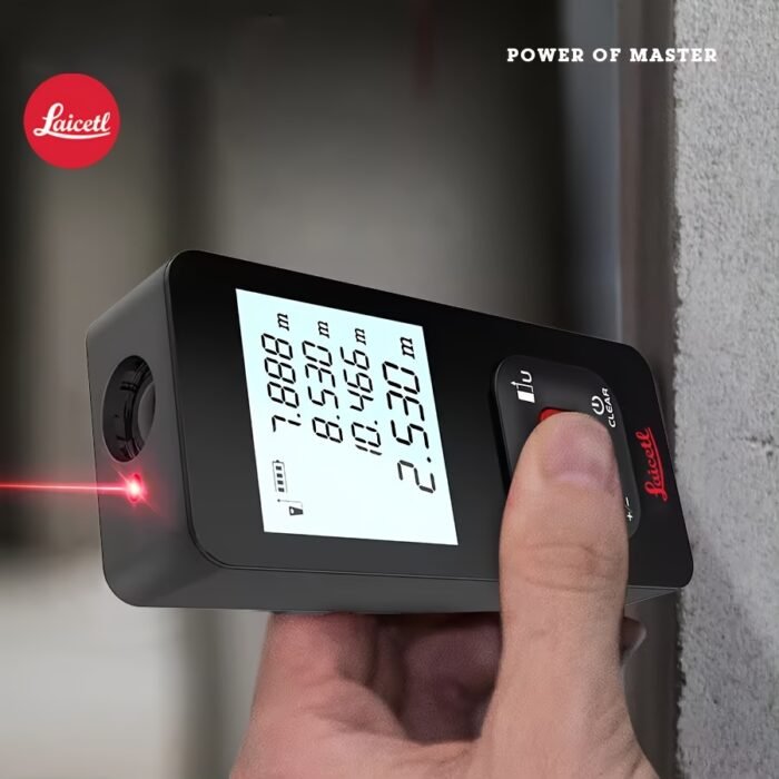 Kompaktiškas Leica lazerinis atstumo matuoklis - USB įkraunamas, aukštos tikslumo matavimo įrankis su LCD ekranu, nešiojamas dizainas, juodas ABS medžiaga, tiksliai atstumo matavimams